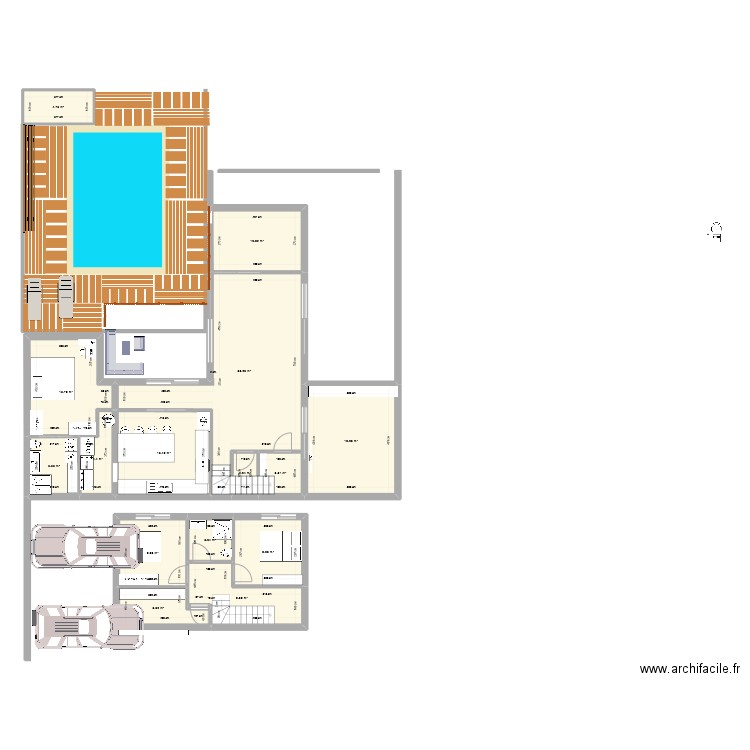 maison fini. Plan de 15 pièces et 155 m2