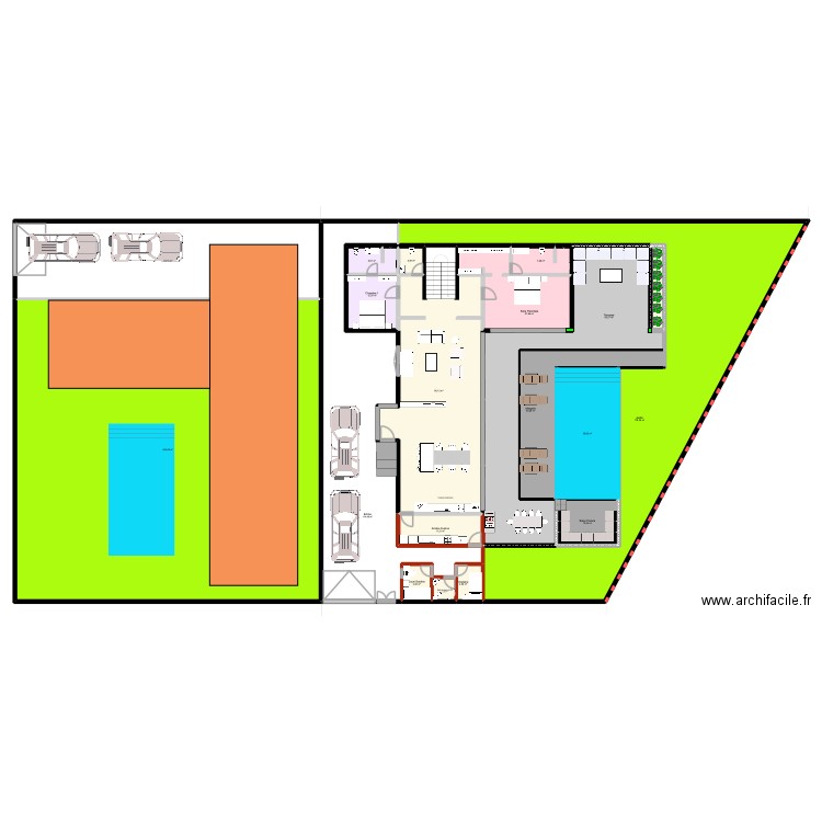 Villa 4 V9. Plan de 40 pièces et 2358 m2