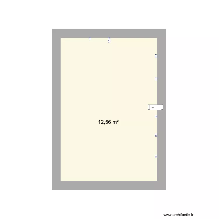 Cuisine roux. Plan de 1  et 13 m²