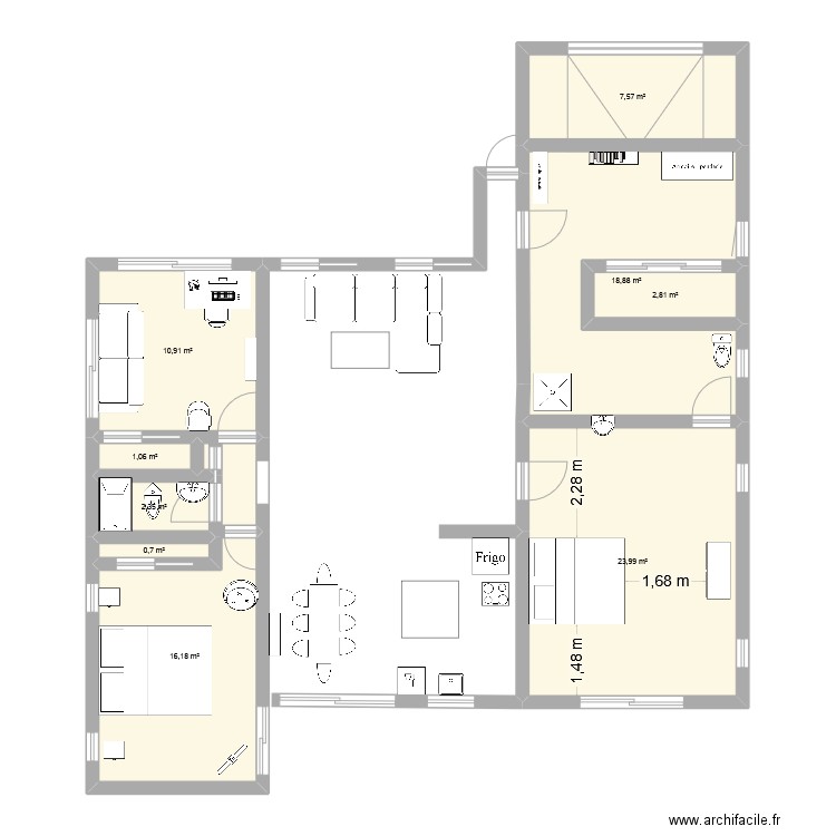 Winfield. Plan de 9 pièces et 84 m2