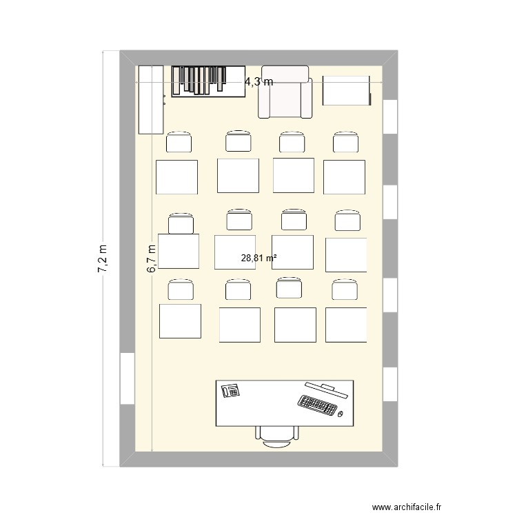 Sec 2. Plan de 1 pièce et 29 m2
