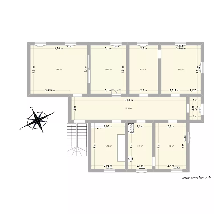 immeuble. Plan de 9  et 112 m²