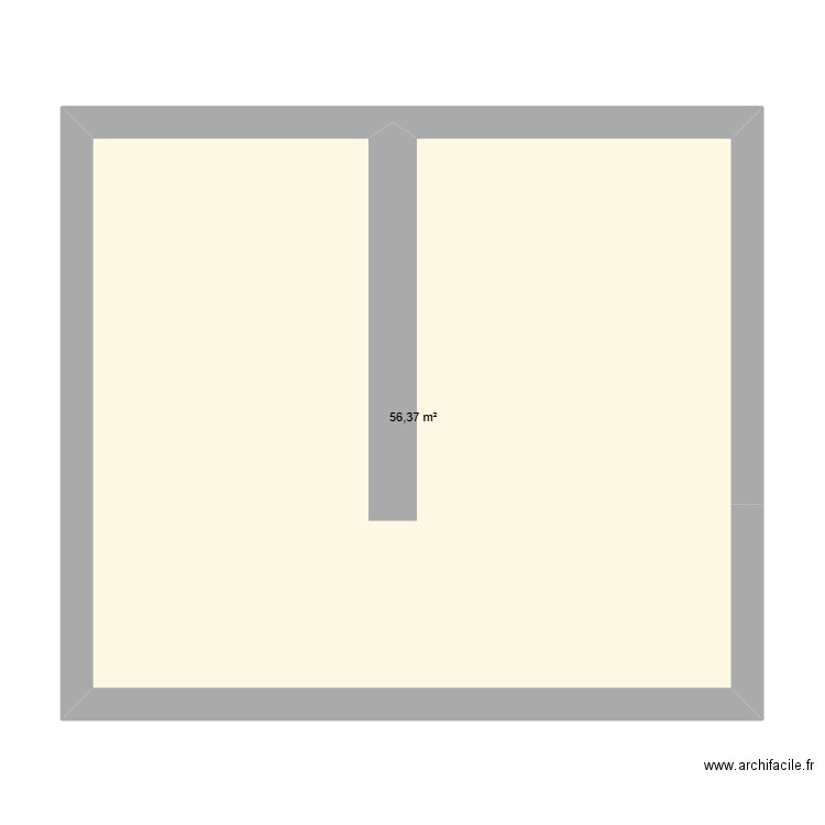 plan hourdie. Plan de 1 pièce et 56 m2
