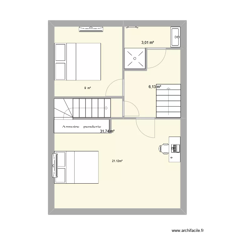 maison R+1. Plan de 