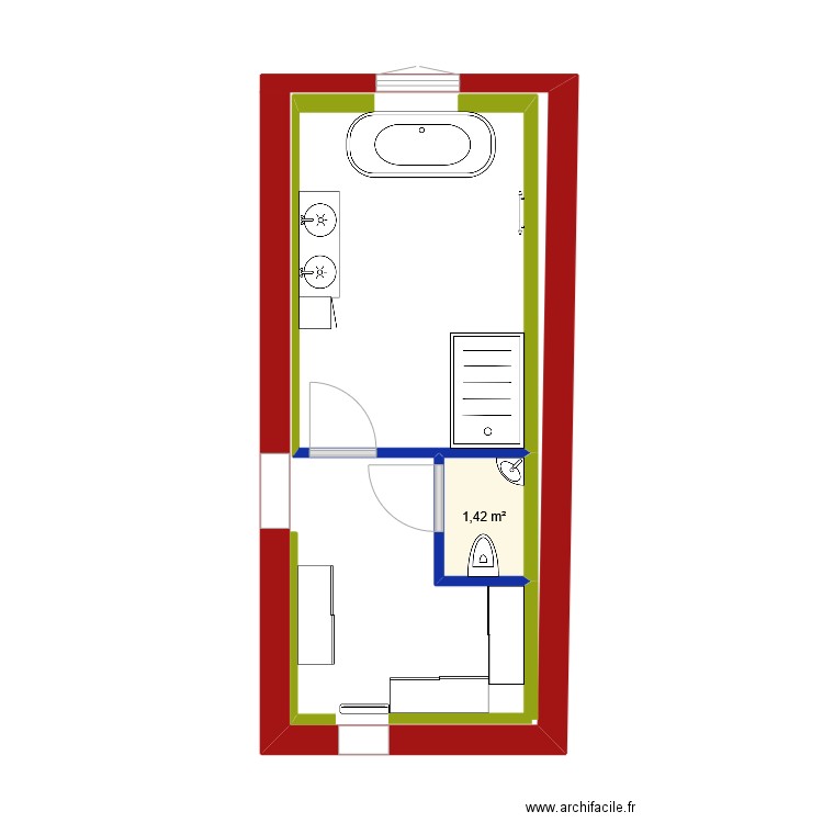SdB. Plan de 0 pièce et 0 m2