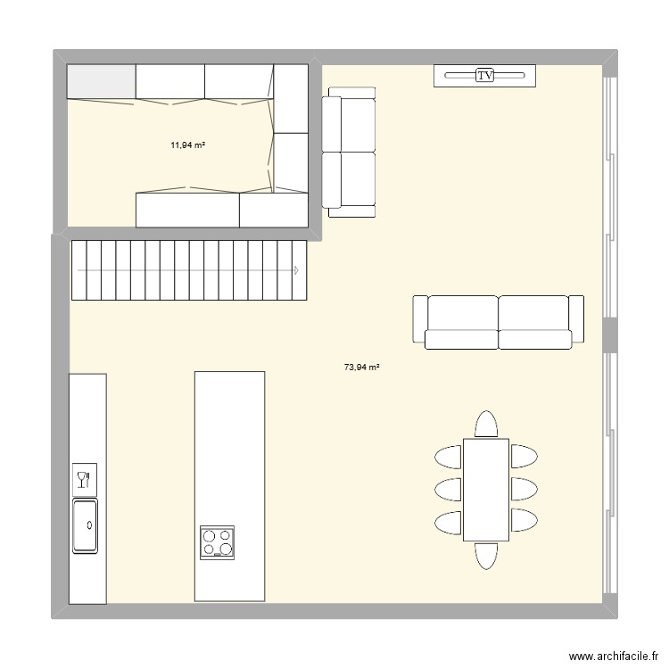 PORT 2. Plan de 2 pièces et 86 m2