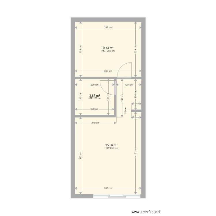 cap 421. Plan de 3 pièces et 29 m2