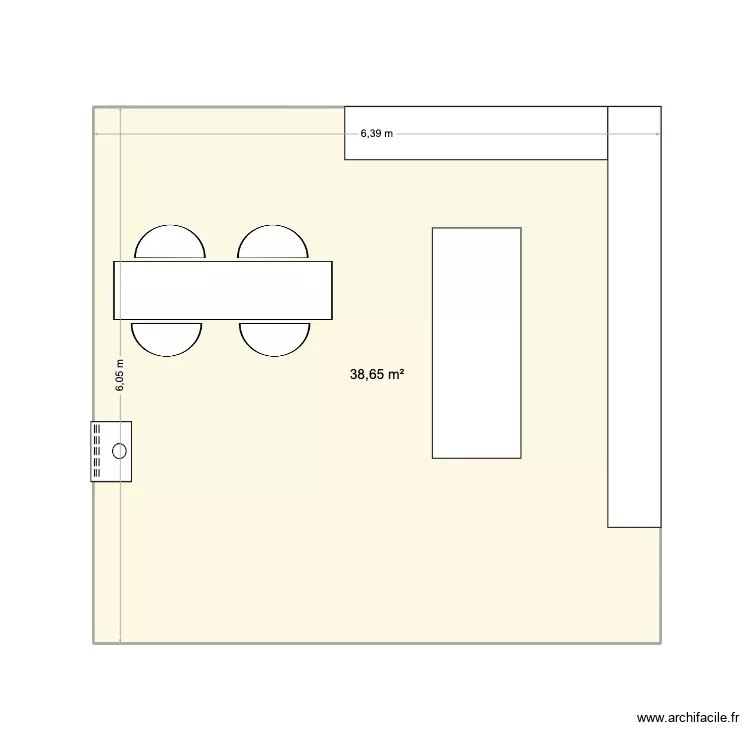 CUISINE. Plan de 1  et 39 m²