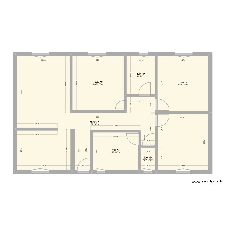Ladignac. Plan de 6 pièces et 95 m2