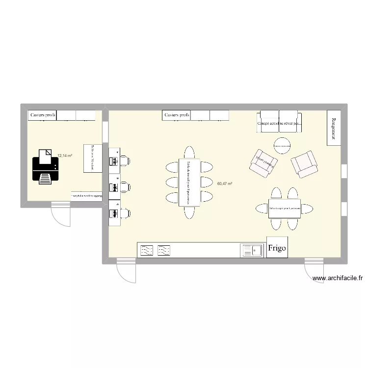 salle des profs. Plan de 