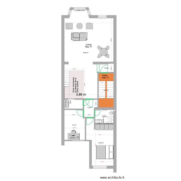 Marie José Rez1 Permis 2025. Plan de 7 pièces et 84 m2