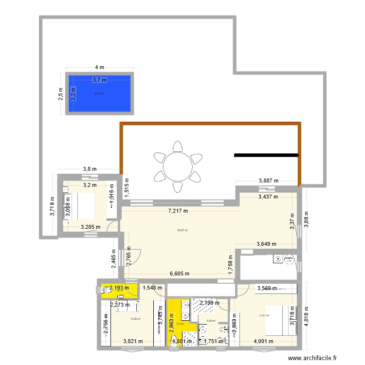 Murato4. Plan de 7 pièces et 97 m2