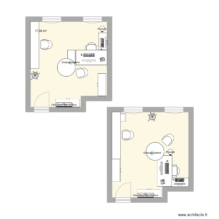 BUREAU B141 - Pref Nimes. Plan de 2 pièces et 35 m2