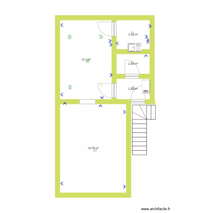 1 etage. ruman. Plan de 