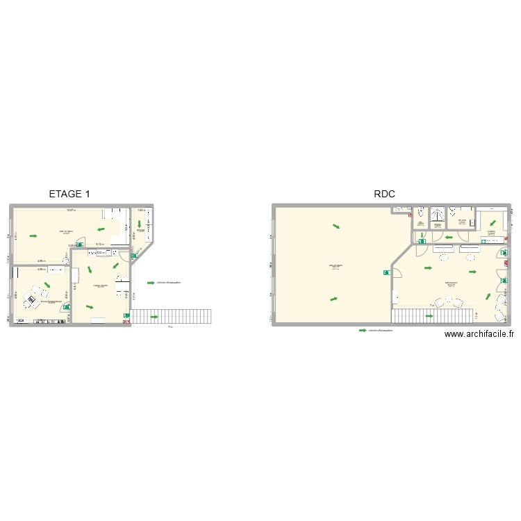 Au Bonheur des Crazy Dames plan sécu. Plan de 11 pièces et 303 m2