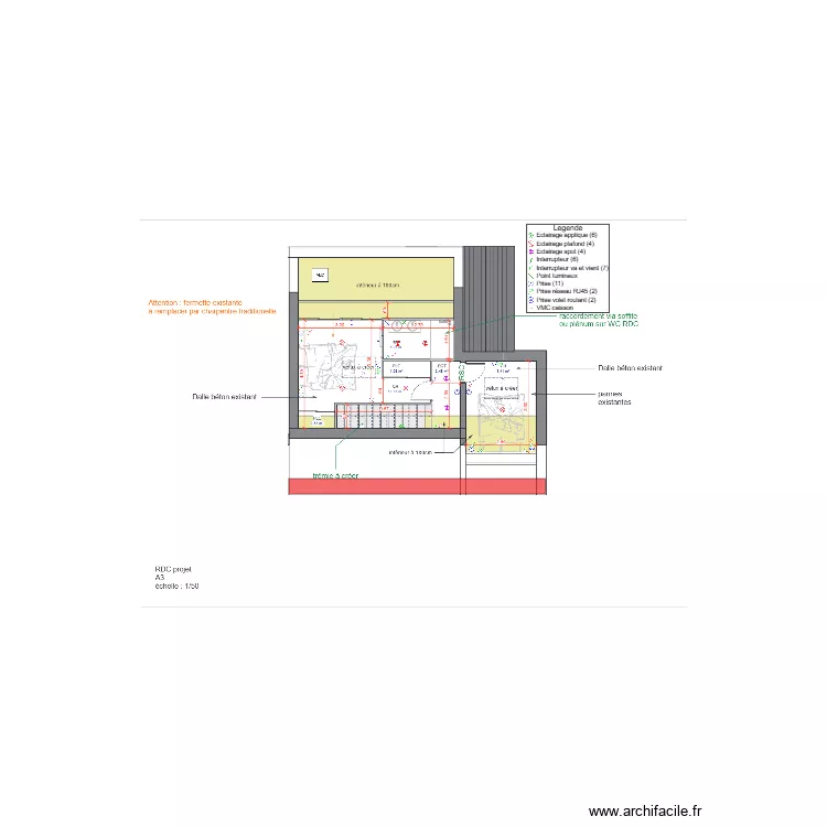 six fours R+1. Plan de 