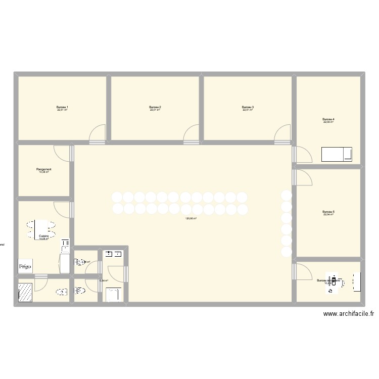 cabinet. Plan de 12 pièces et 280 m2