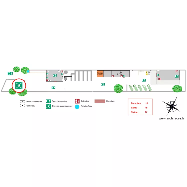 Plan d'&eacute;vacuation Fondeyre . Plan de 