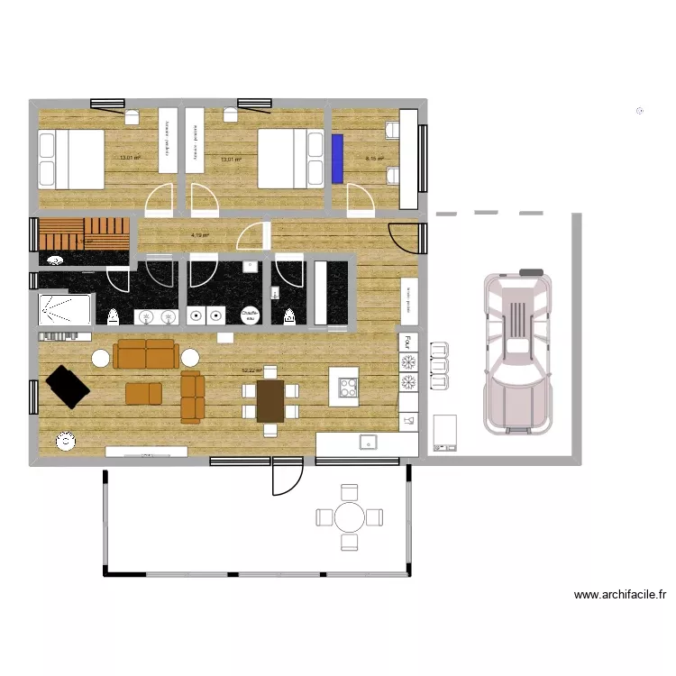 Bungalow 110 m2 -  Ost-Eingang. Plan de 10 Pièces et 111 m²