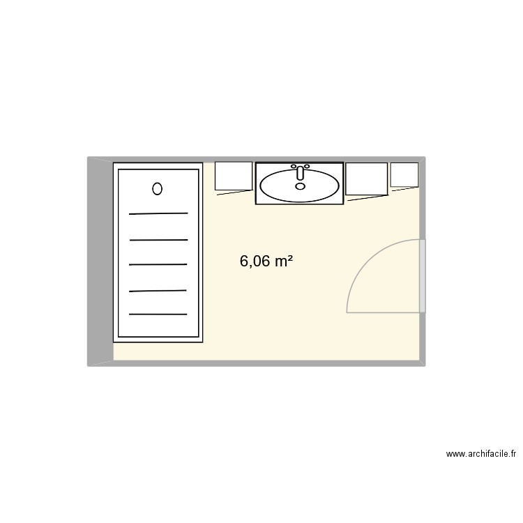 rousseau. Plan de 1 pièce et 6 m2
