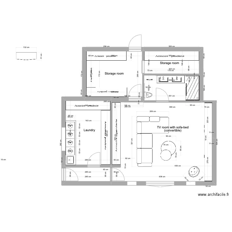 basement 3. Plan de 6 pièces et 67 m2
