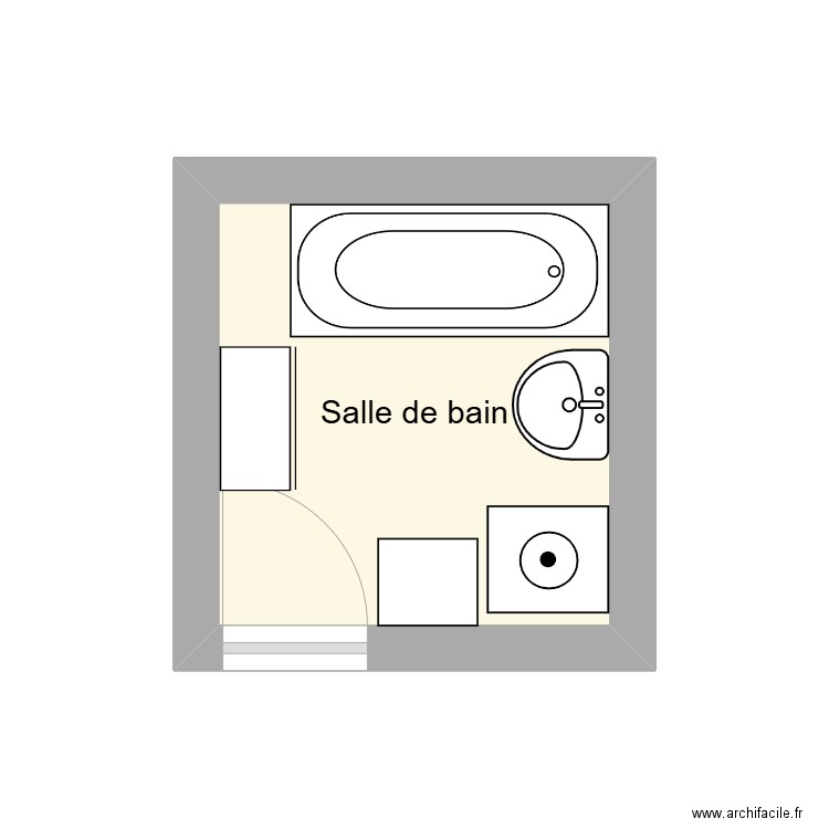 GRENARD Gilbert sdb. Plan de 1 pièce et 5 m2
