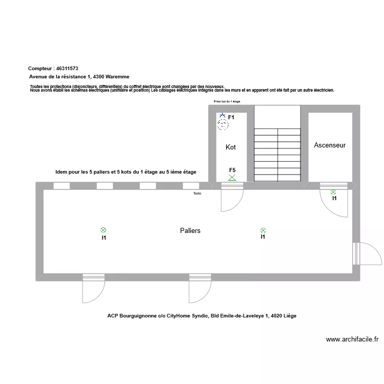 Sch&eacute;ma Pos ACP Bourguignonne. Plan de 