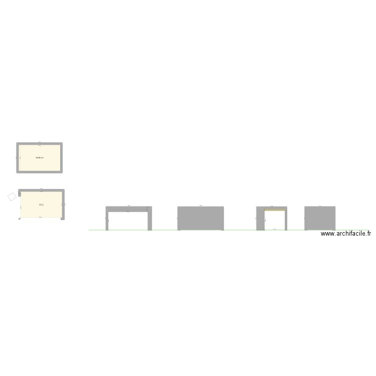 pool haut 2. Plan de 2 pièces et 39 m2