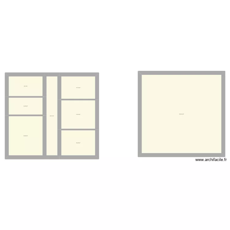 RDC. Plan de 8  et 277 m²