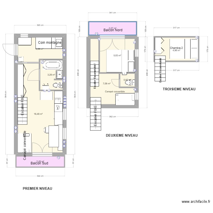 APPART ALPE . Plan de 9 pièces et 49 m2