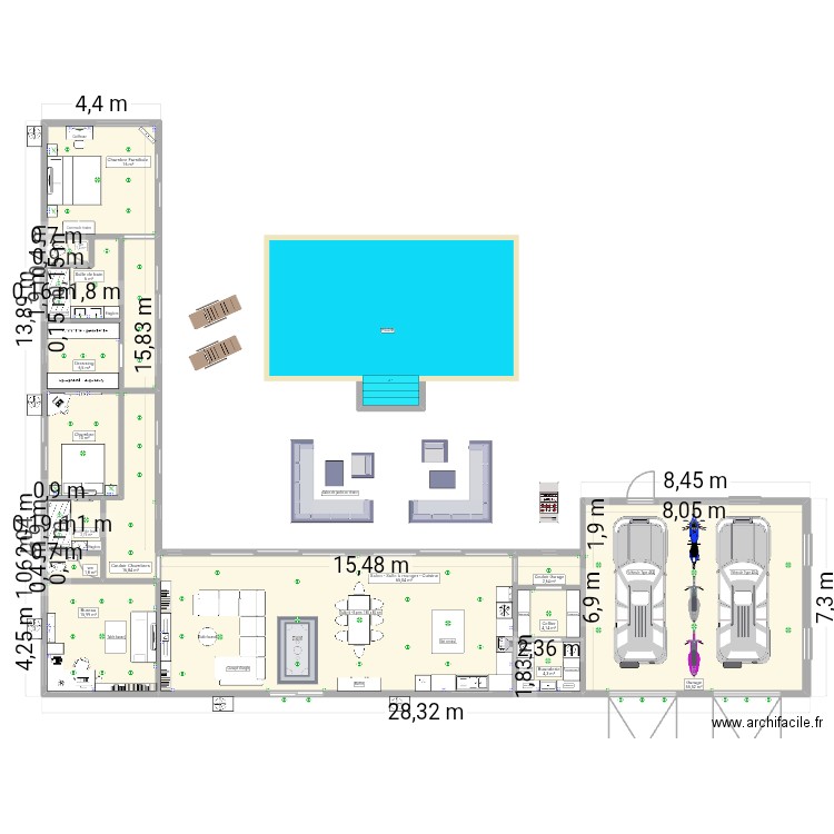 Thaï house A-Pa & A-Di. Plan de 14 pièces et 210 m2