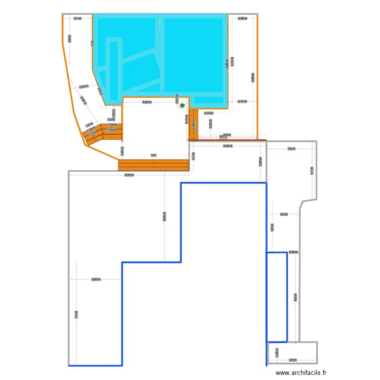 holm. Plan de 3 pièces et 124 m2