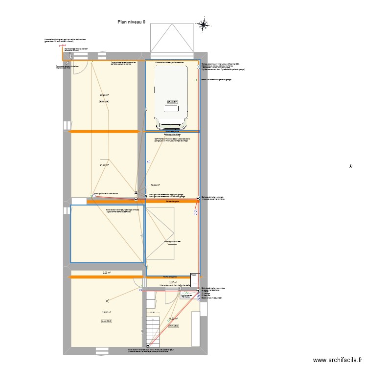 Grange. Plan de 4 pièces et 165 m2