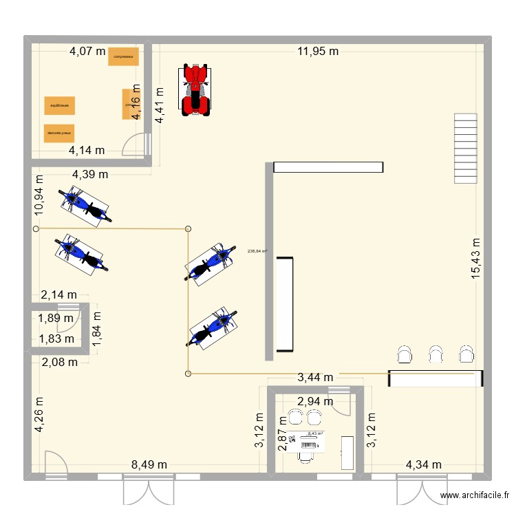 atelier kaizen arawak. Plan de 2 pièces et 245 m2