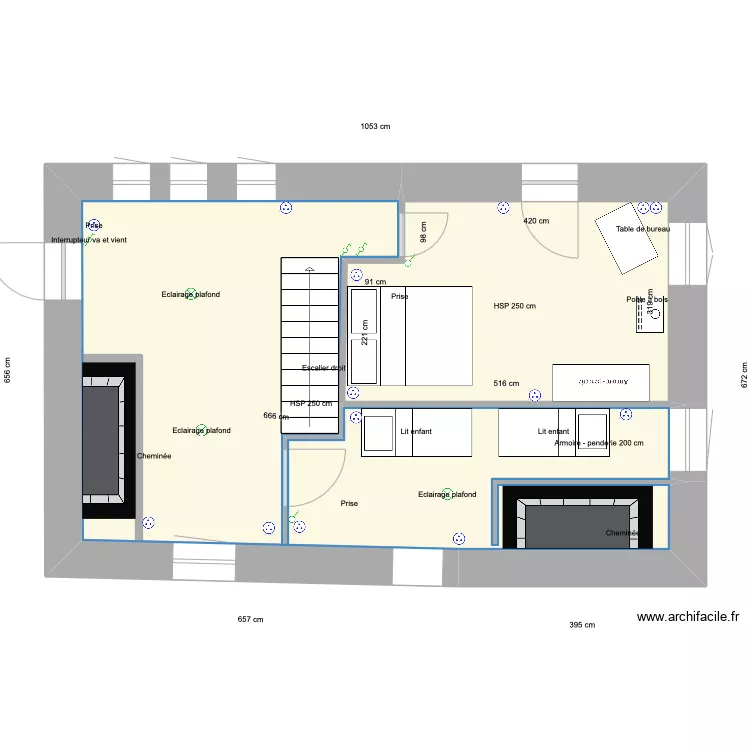 &eacute;tage partie commune  am&eacute;nagement f&eacute;vrier 2024. Plan de 