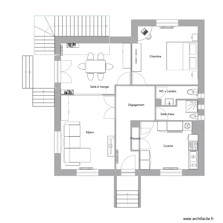 Lopes Maison RDC meubl&eacute;. Plan de 