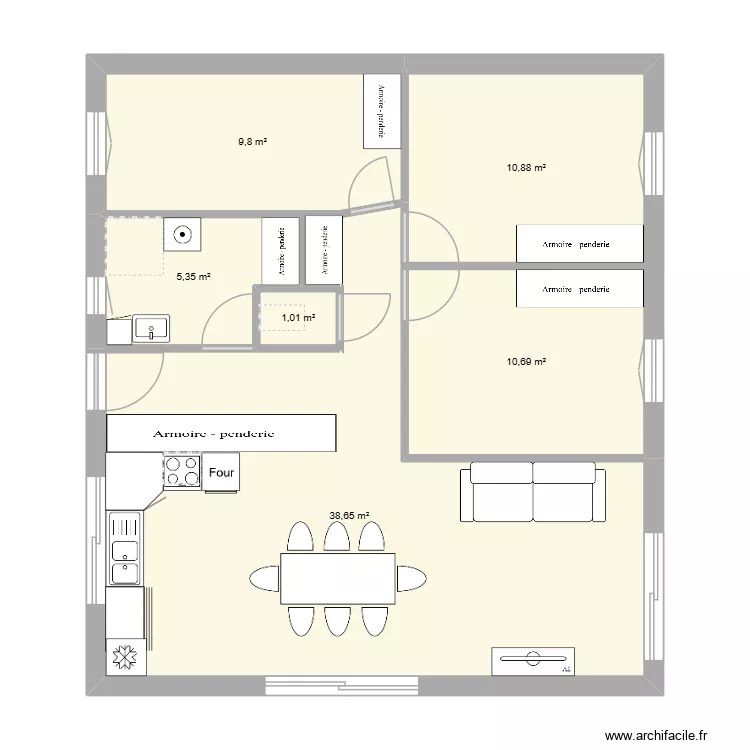 Maison loc. Plan de 6  et 76 m²