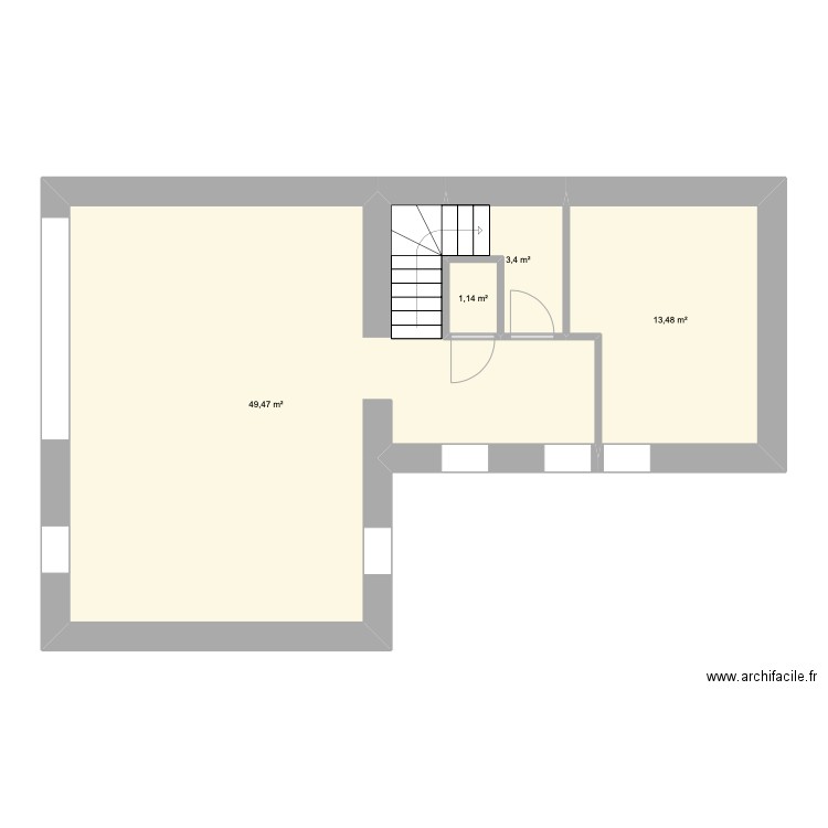 BAGE RONDE. Plan de 7 pièces et 95 m2