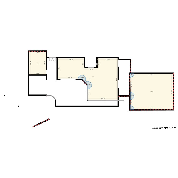 elena. Plan de 3 pièces et 186 m2