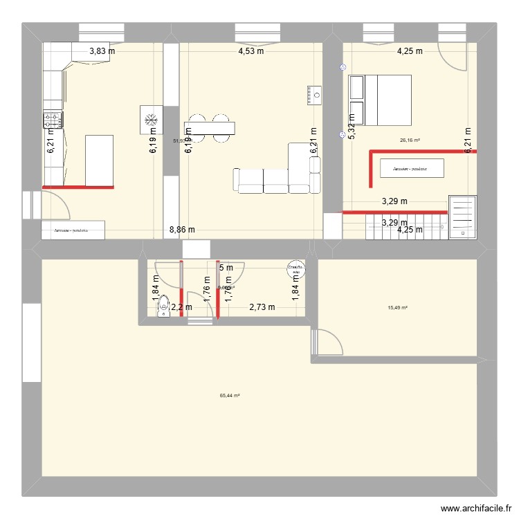 Cravans RDC. Plan de 0 pièce et 0 m2