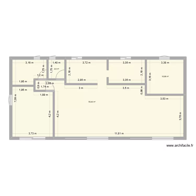 les fees. Plan de 3 pièces et 107 m² les fees. Plan de 3 pièces et 107 m²