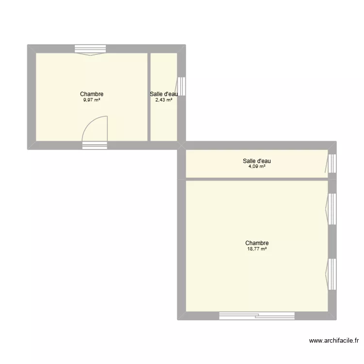 BOUILLANT. Plan de 4 Pièces et 35 m²