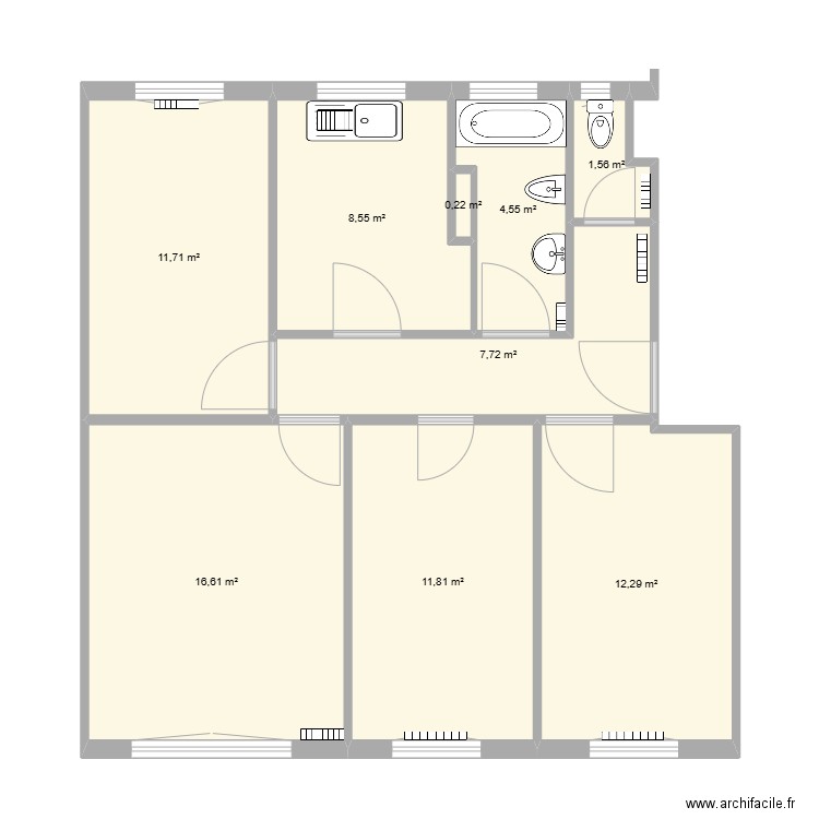 Payet Marie. Plan de 9 pièces et 75 m2