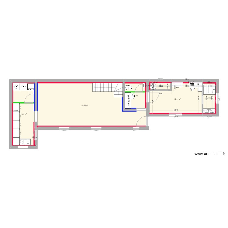 Extension LEONI v4. Plan de 12 pièces et 68 m2