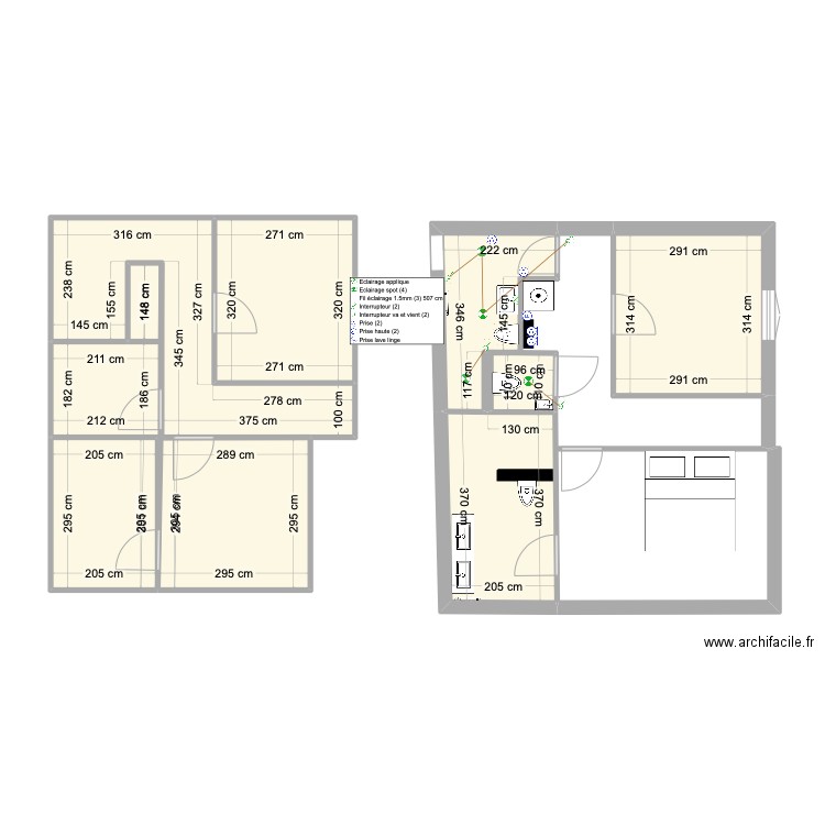 PLAN INITIAL VIVIER. Plan de 12 pièces et 79 m2