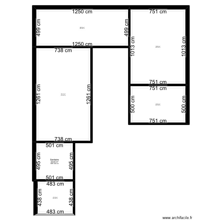 Institut de beauté . Plan de 6 pièces et 315 m2