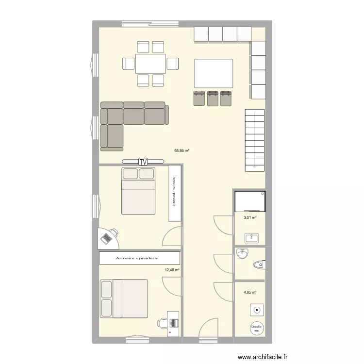maison AVANT RDC. Plan de 4  et 89 m²