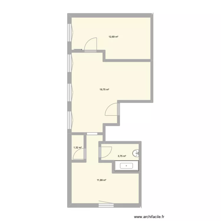 Appart avec mon amoureuse. Plan de 5  et 50 m²