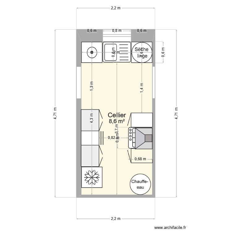 Cellier. Plan de 0 pièce et 0 m2