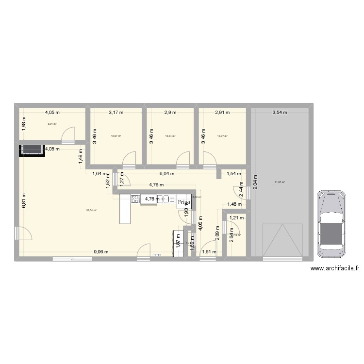 Maison Chloé et Colin. Plan de 9 pièces et 146 m2